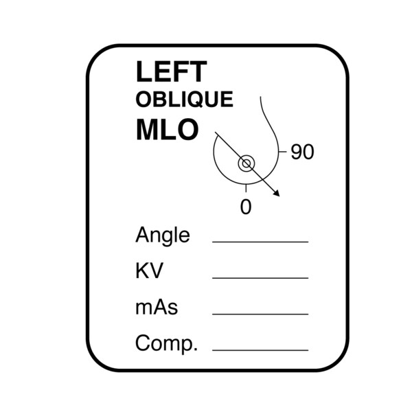 Nevs Mammography Labels - Left Oblique MLO 1-1/4" x 1" XM-3 - main